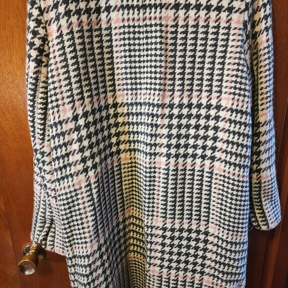 Women's Size 14 J.G. Hook Cream/Gray/Pink Wool Blend Full Length Coat - Picture 9 of 11